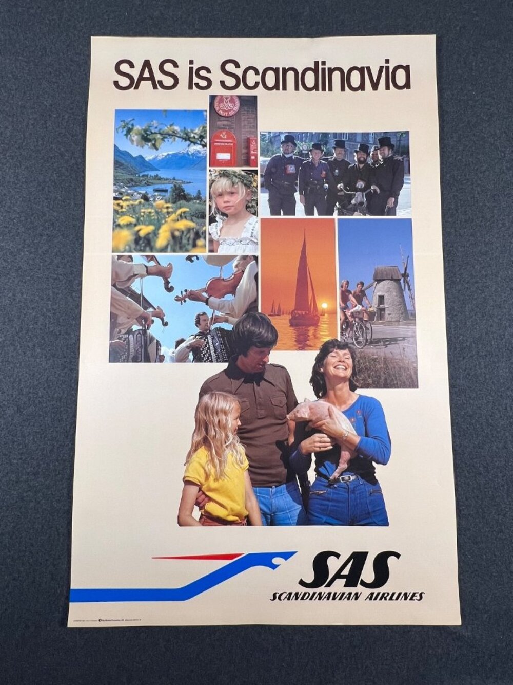 SAS AIRLINES "SAS is Scandinavia" Travel poster 1968